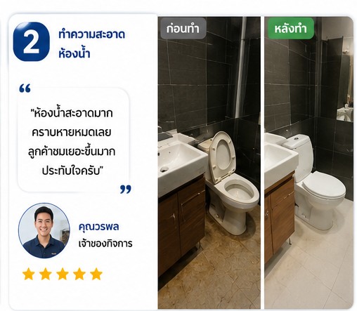 รีวิวลูกค้า ทำความสะอาดหลังรีโนเวท